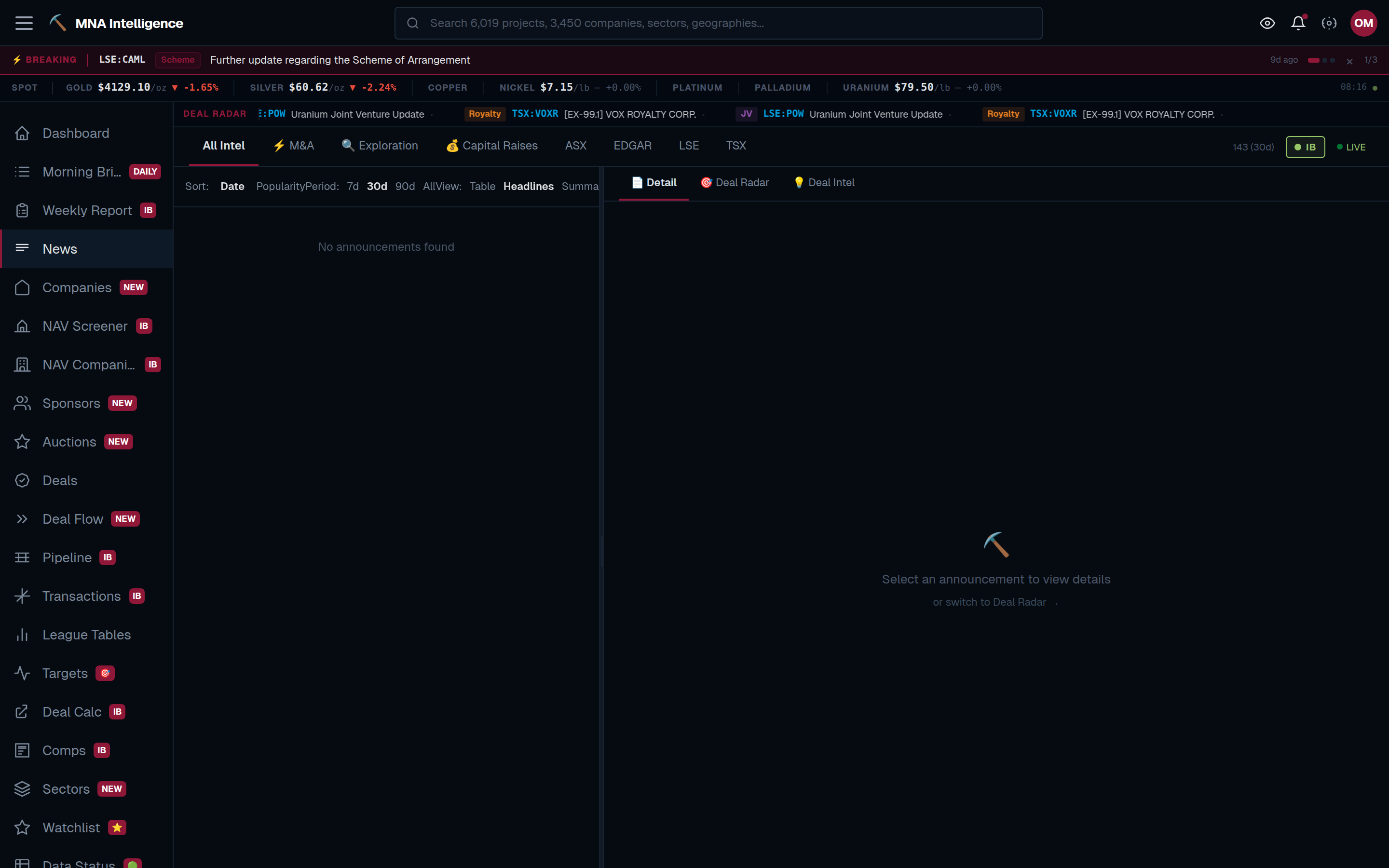 Track every corporate action.